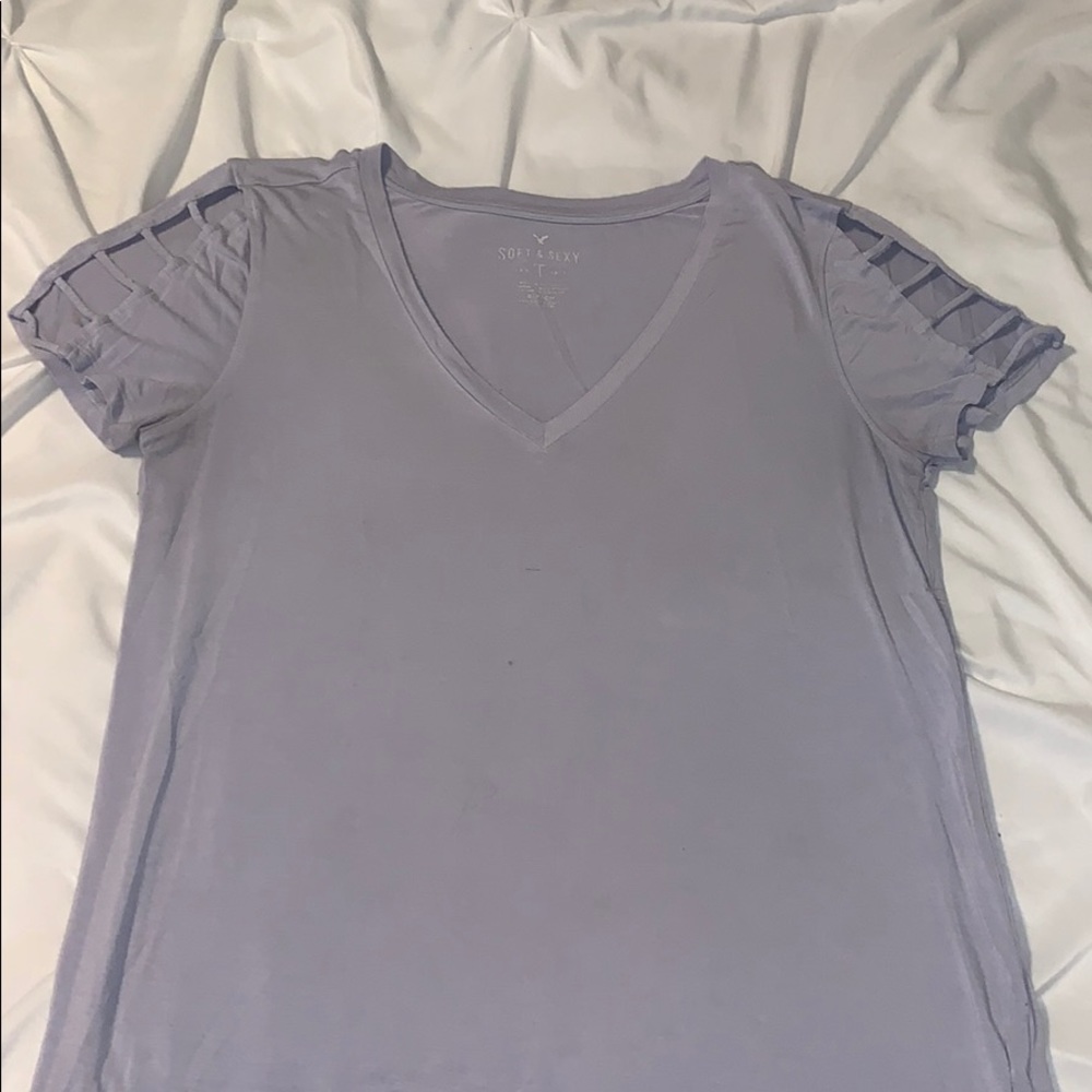 grey american eagle tee